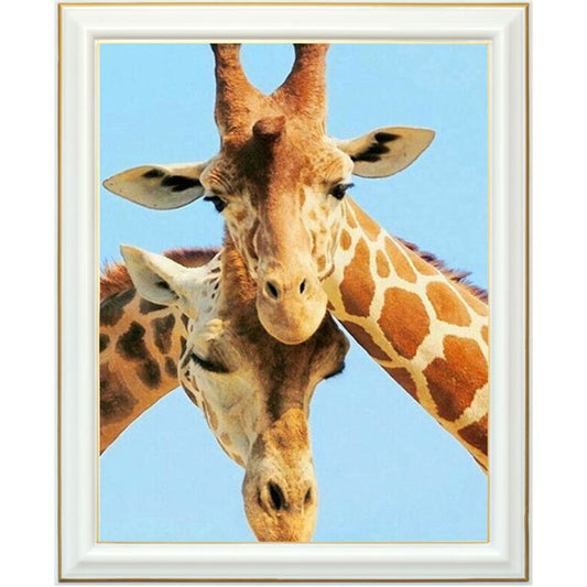 Broderie diamant - Amour de girafe