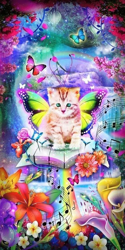 Broderie diamant XXL - Symphonie du chat