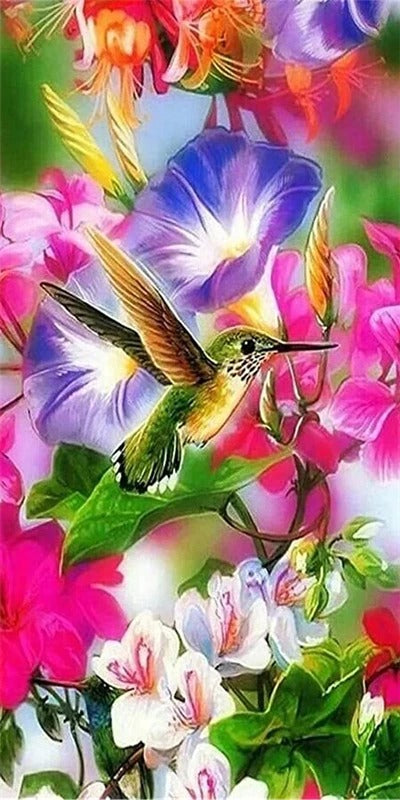 Broderie diamant XXL - Colibri