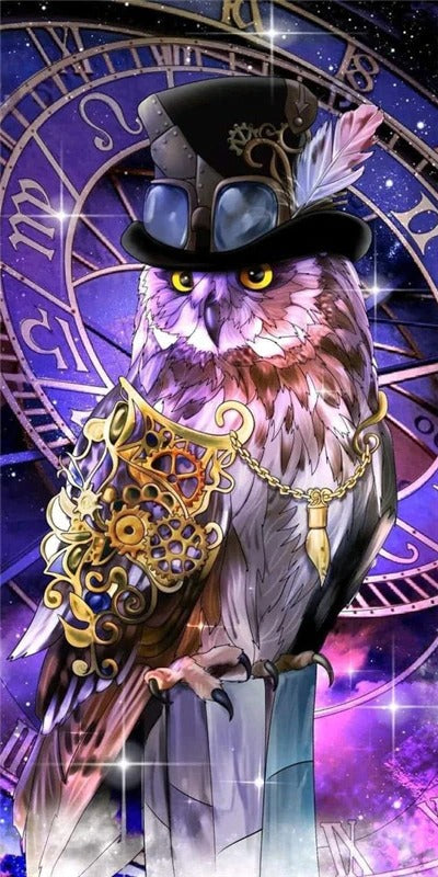 Broderie diamant XXL - Monsieur hibou