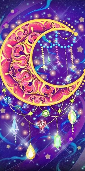 Broderie diamant XXL - Lune attrape-rêves