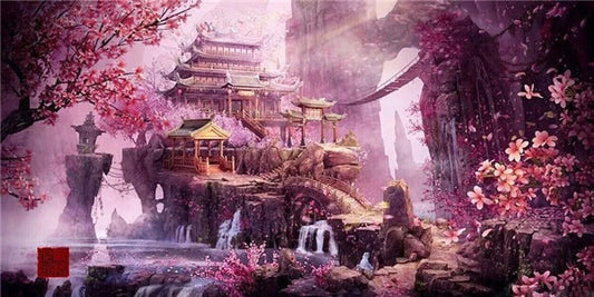 Broderie diamant XXL - Temple japonais