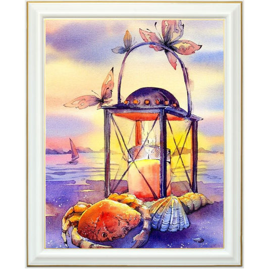 Broderie diamant - Lanterne de plage