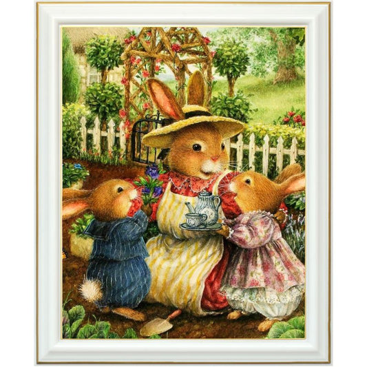 Broderie diamant - Famille lapin
