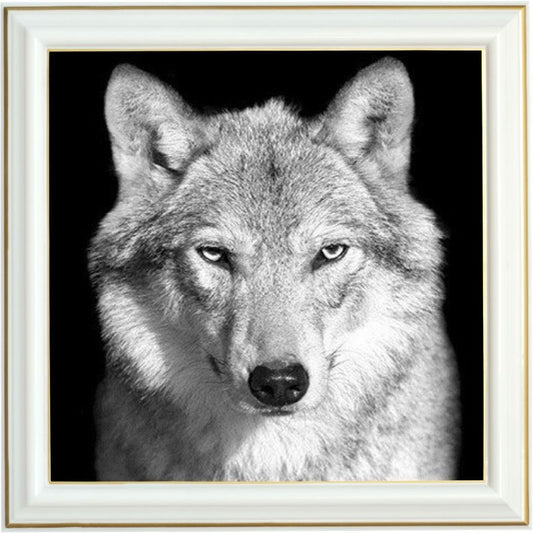 Broderie diamant - Loup gris