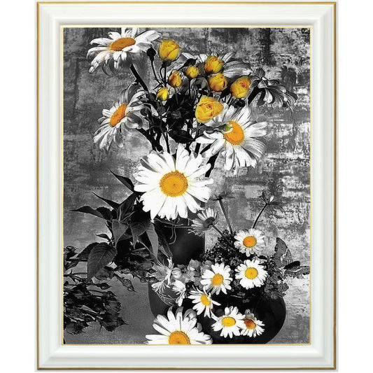 Tableau diamant - Marguerites