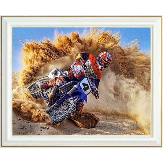 Broderie diamant - Moto cross