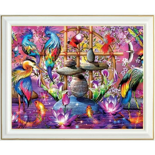 Peinture diamant - Le paradis des oiseaux