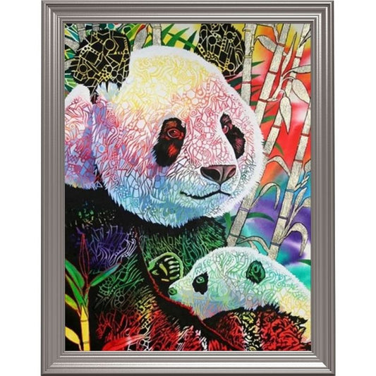 Broderie diamant - Pandas multicolores