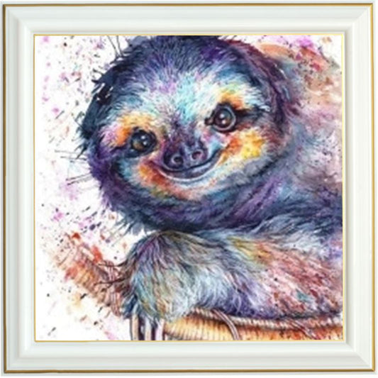 Broderie diamant - Portrait de paresseux