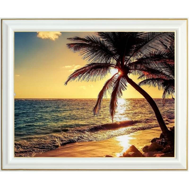 Broderie diamant - Plage au crépuscule