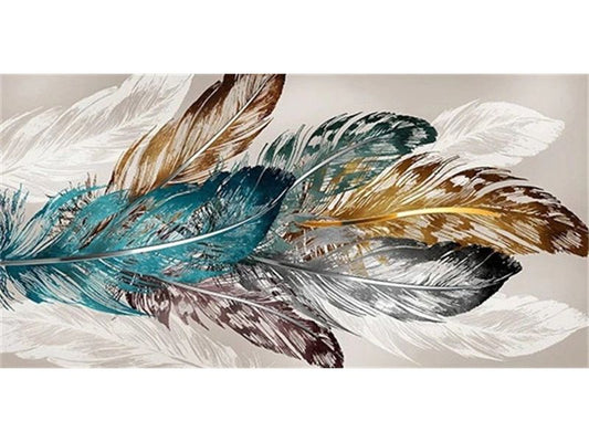 Broderie diamant XXL - Plumes scandinaves