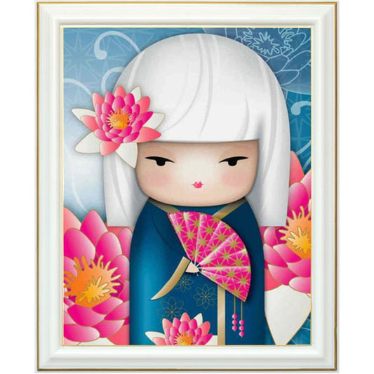 Broderie diamant - Poupée geisha