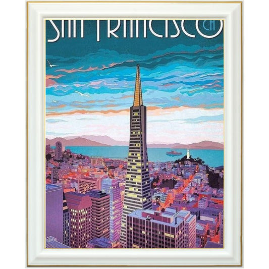 Broderie diamant - Affiche San Francisco