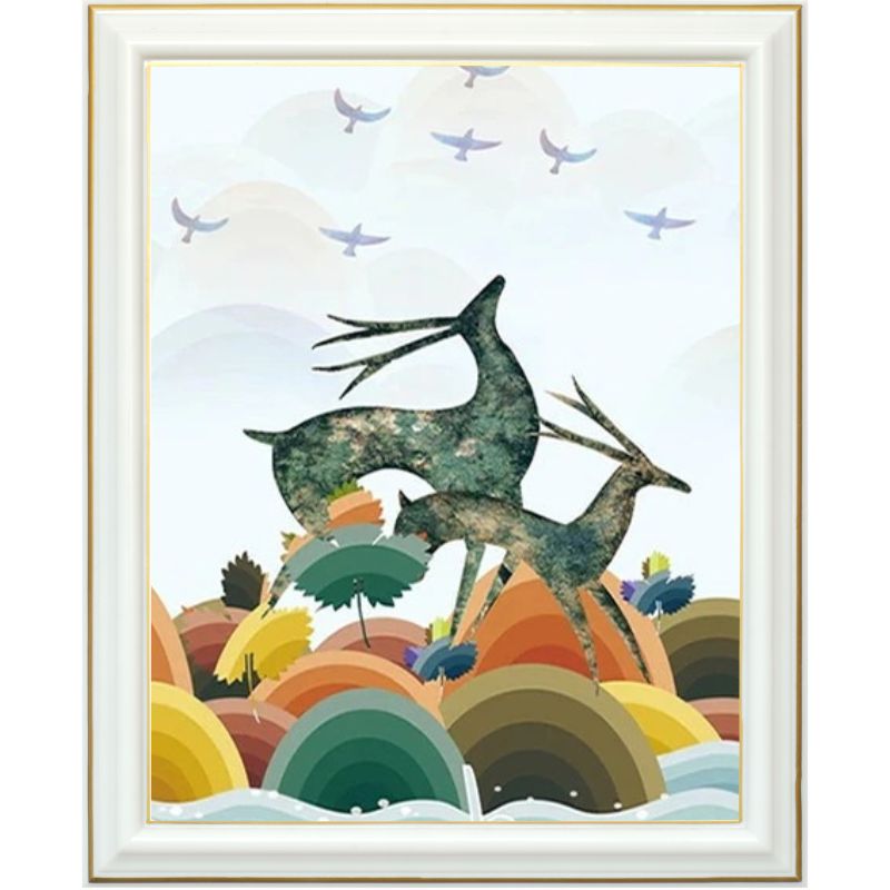 Broderie diamant - Tableau scandinave cerf