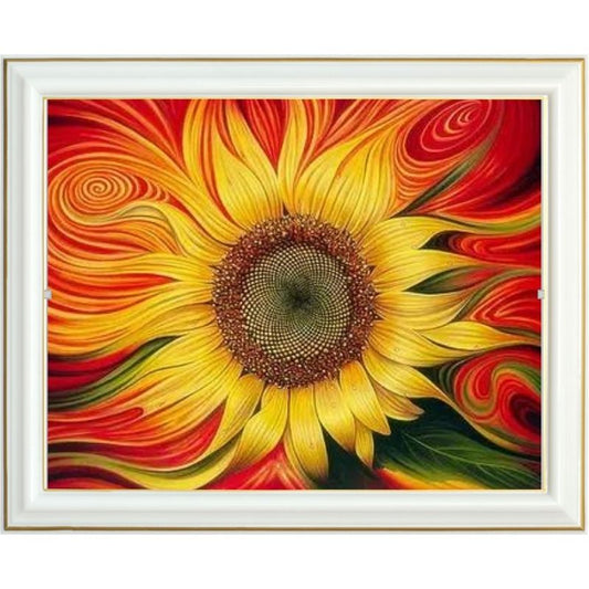 Broderie diamant - Fleur de tournesol abstrait