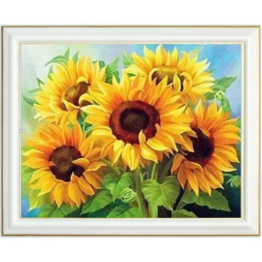 Broderie diamant - Bouquet de tournesol