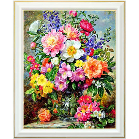 Broderie diamant - Vase de fleurs
