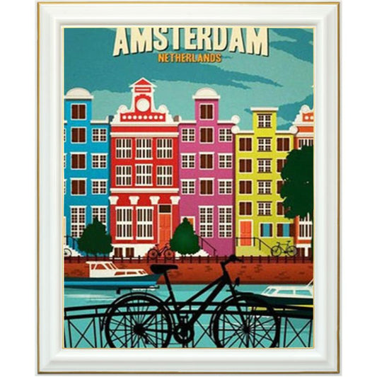 Broderie diamant - Affiche Amsterdam