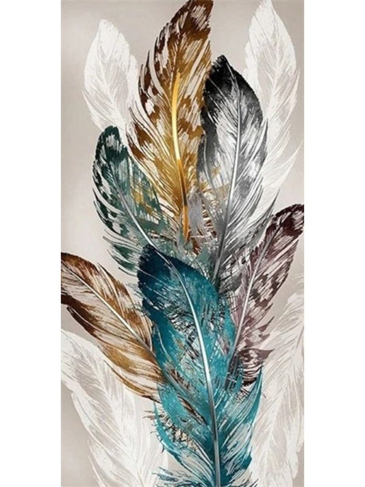 Broderie diamant XXL - Plumes minimalistes