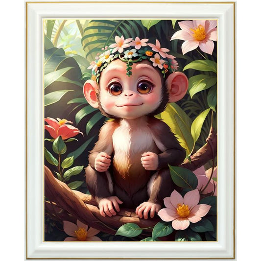Diamond painting AB - Bébé chimpanzé