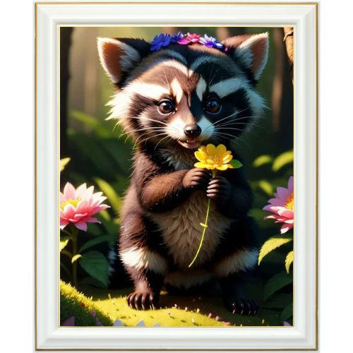 Diamond painting AB - Bébé raton-laveur