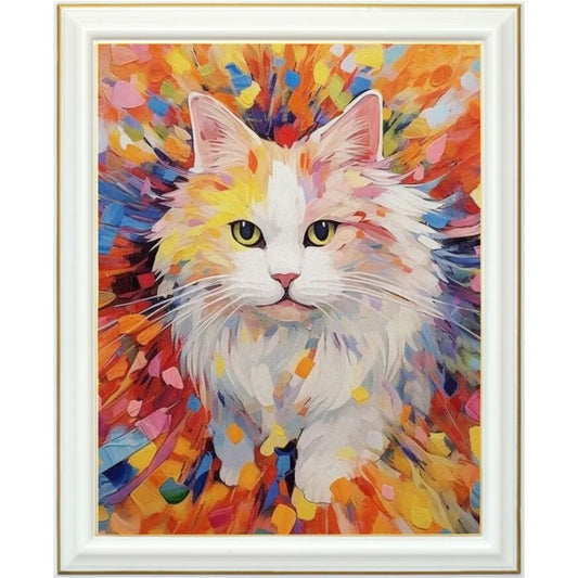 Diamond painting AB - Splendeur tachetée : Chat blanc