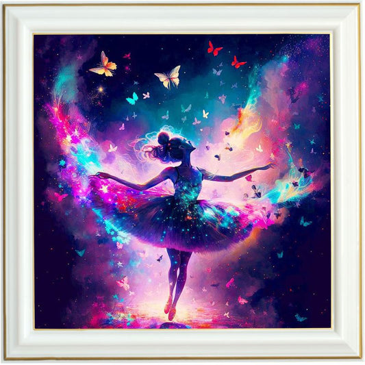 Diamond painting AB - Danseuse étoile et papillons