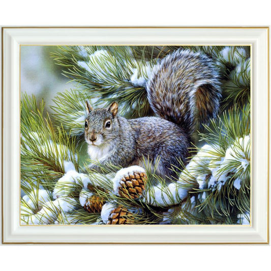Diamond painting AB - Écureuil hivernal