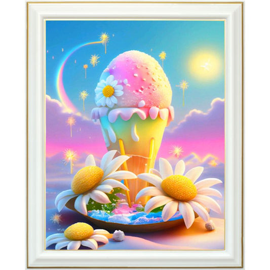 Diamond painting AB - Glace de marguerites
