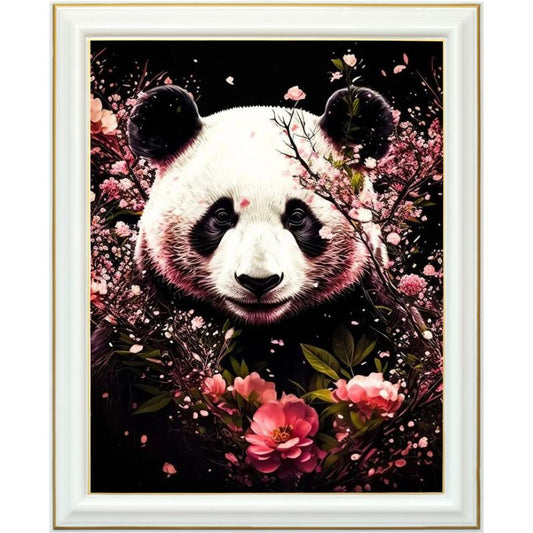 Diamond painting AB - Panda et fleurs