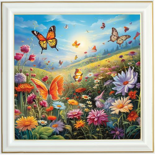 Diamond painting AB - Prairie des papillons