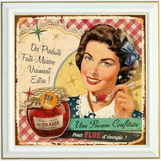 Diamond painting - Affiche vintage confiture de fraise