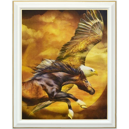 Broderie diamant - L'aigle et le cheval