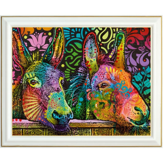 Diamond painting - Âne multicolore