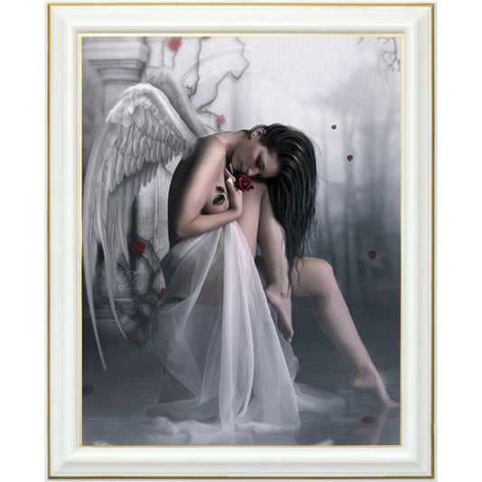 Broderie diamant - Ange blanc