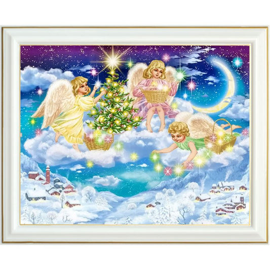 Broderie diamant - Anges de Noël