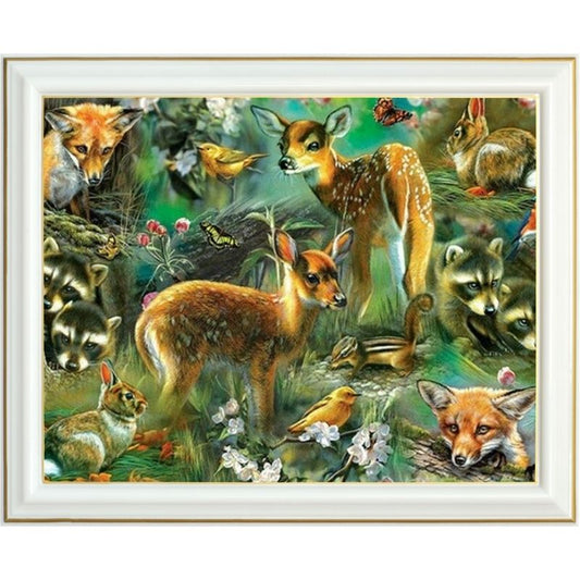 Broderie diamant - Bêtes des bois