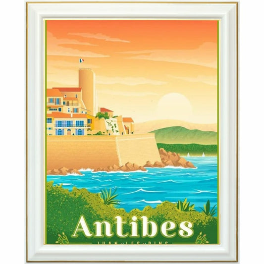 Diamond painting - Lumières dorées sur Antibes