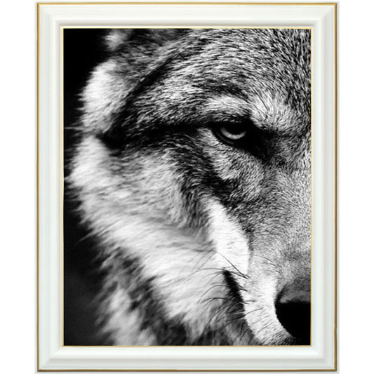 Broderie diamant - Portrait de loup