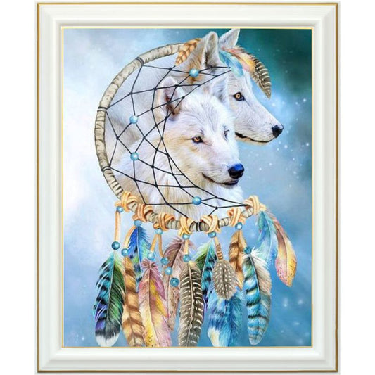 Broderie diamant - Attrape-rêves aux loups