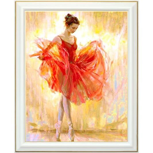 Broderie diamant - Ballerine orange