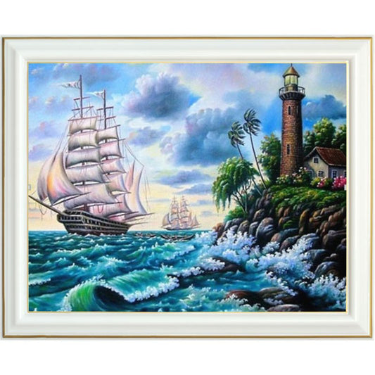 Broderie diamant - Caravelle en vue