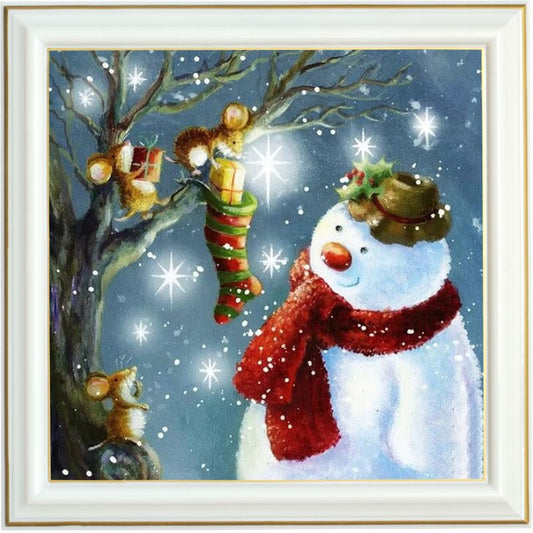 Peinture diamant - Bonhomme de neige