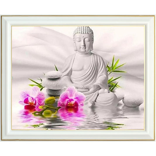 Broderie diamant - Bouddha blanc