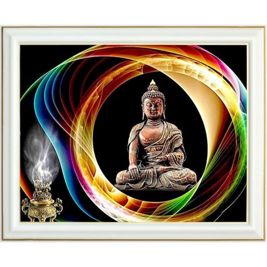 Broderie diamant - Cercle multicolore et Bouddha