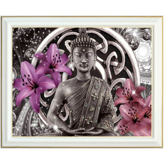 Diamond painting - Bouddha et orchidée