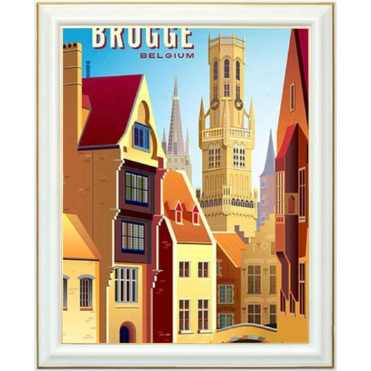 Broderie diamant - Affiche Bruge
