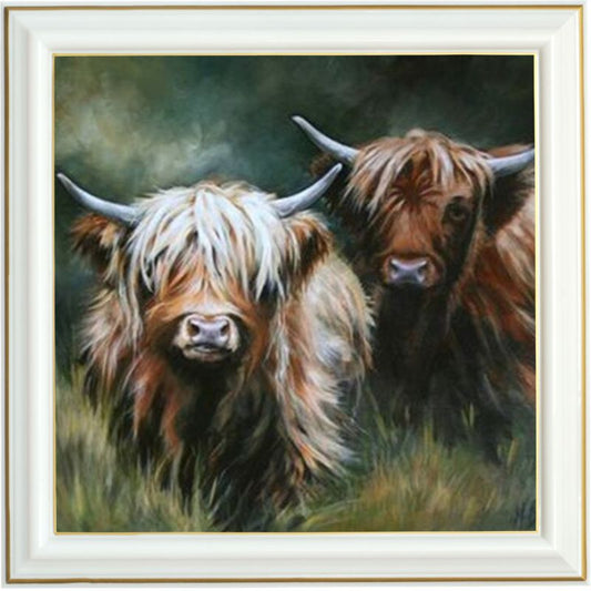 Broderie diamant - Couple de buffles