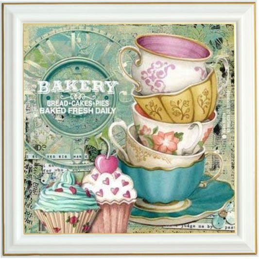 Broderie diamant - Cafés et cupcakes